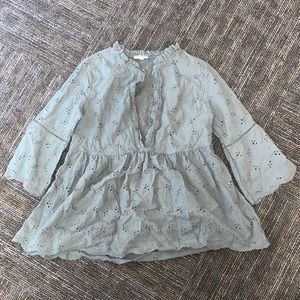 Cute Olive Green baby doll shirt midlength sleeves